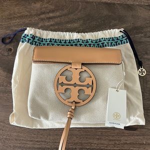 Tory Burch Miller Canvas Cross-Body in Natural. Never worn w/ tags.